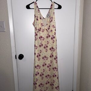 Princess Polly Cream and Purple Floral Maxi Dress